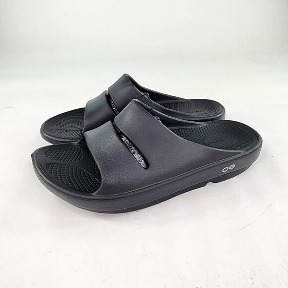 Oofos OOahh Mens Sport Flex Slide US 8 Black Recovery Sandals Shoes main image 8